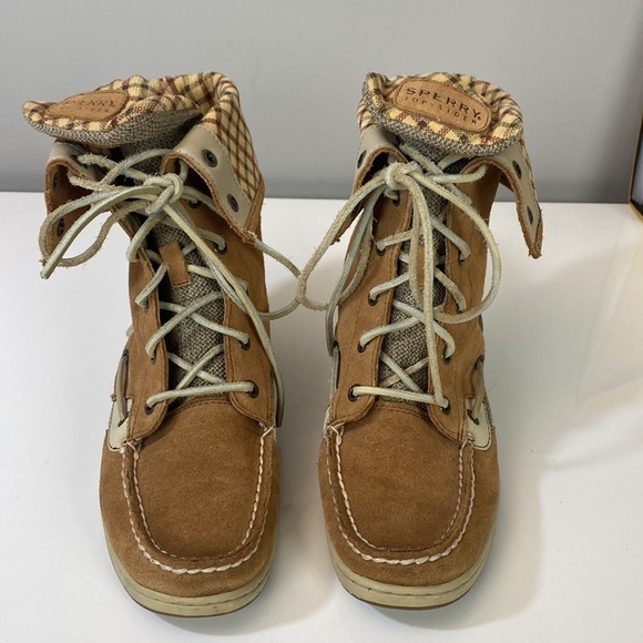 Sperry Top Siders LadyFish Fold Down Lace Up Boots Size 8 - Picture 5 of 16